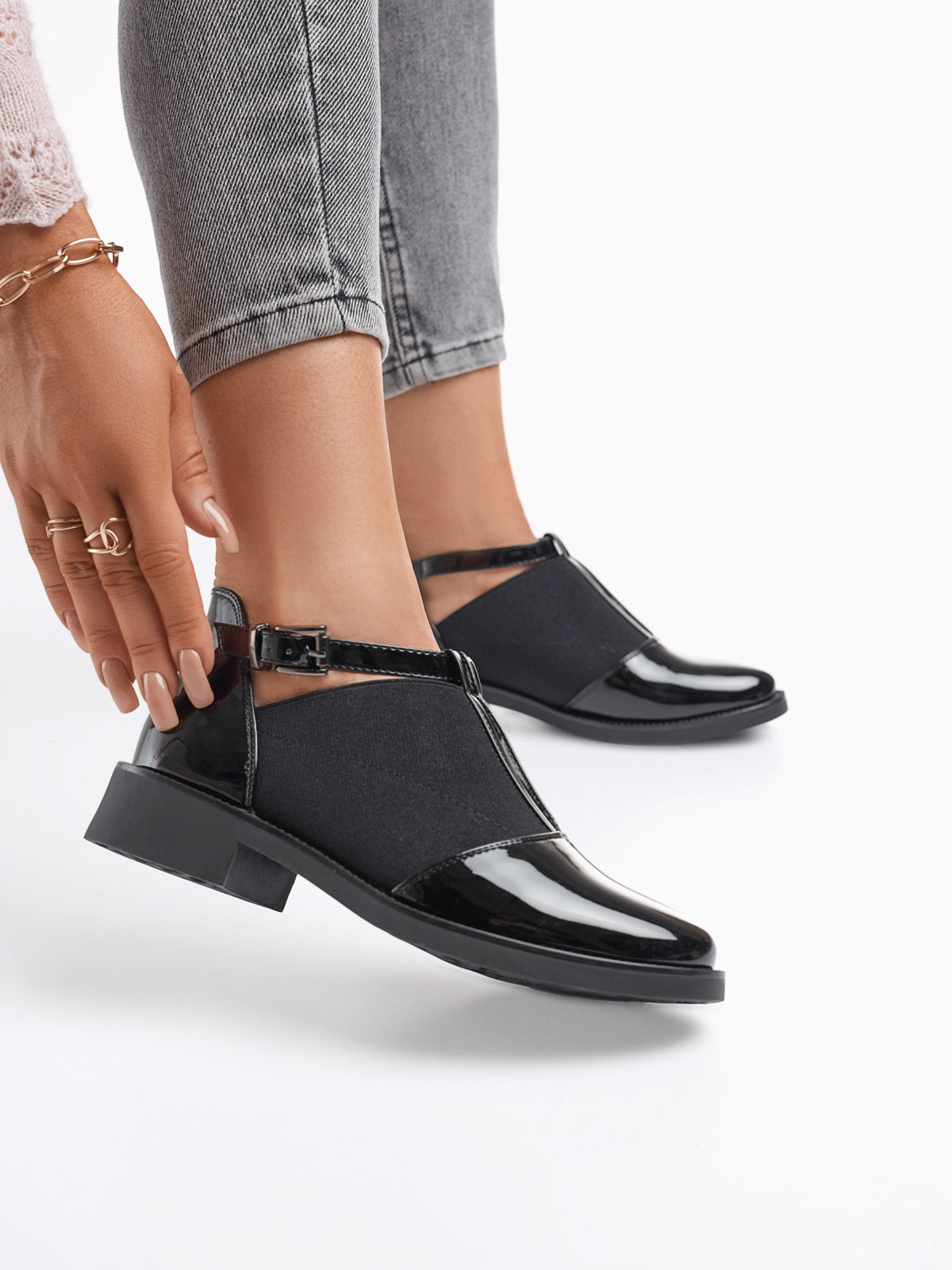 Полуботинки Enjoin' 112120629, Черный 
Полуботинки Enjoin' 112120629, Черный