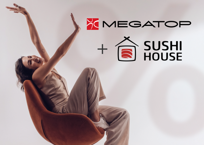 🎉 Вкусная скидка от Sushi House и нашего магазина MEGATOP! 👟🍣
